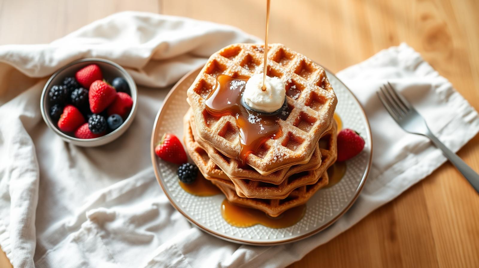 Fresh-Milled Whole Wheat Waffles